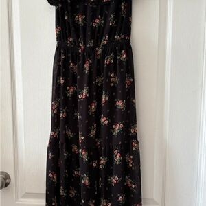 Guess Black Floral Maxi Dress